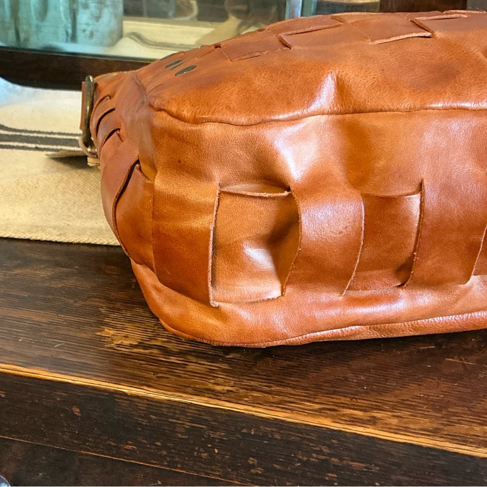 NWT Bed Stu Orchid Leather Satchel Handbag Crossbody Bag Cognac Dip Dye MSRP 280 - Picture 8 of 14